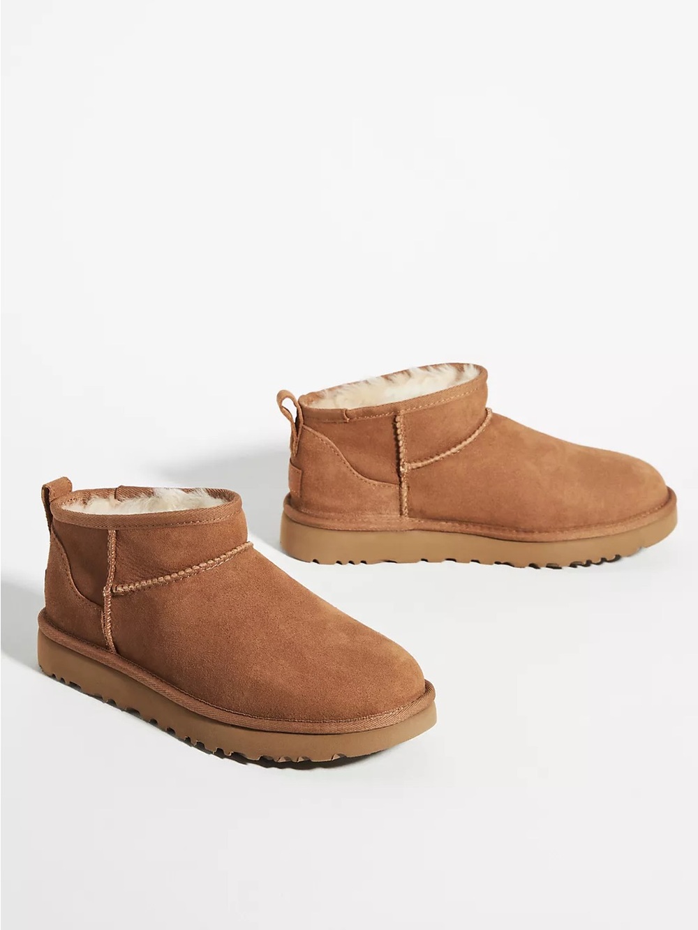 UGG® Chestnut Tan Suede Classic Ultra Mini Boots Sz 8 Cozy Winter Trendy Fall